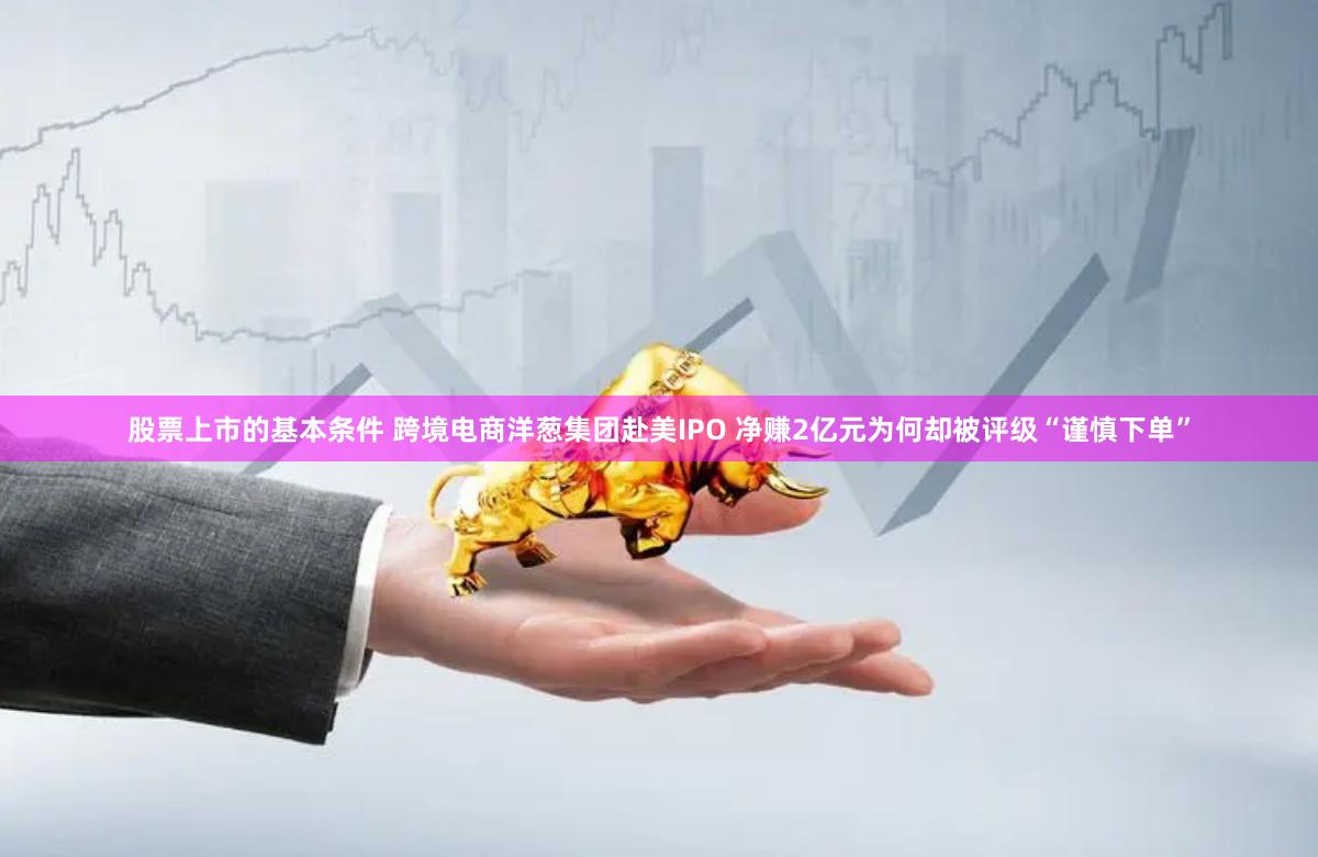 股票上市的基本条件 跨境电商洋葱集团赴美IPO 净赚2亿元为何却被评级“谨慎下单”